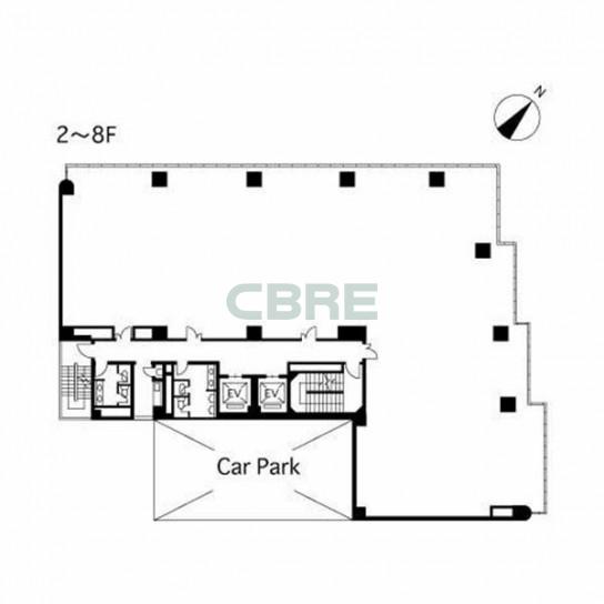 2階〜8階 平面図