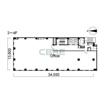 3階〜4階 平面図