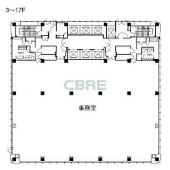 3階〜17階 平面図