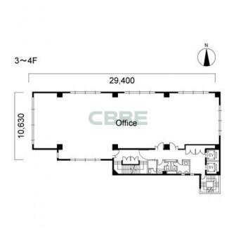 3階〜4階 平面図