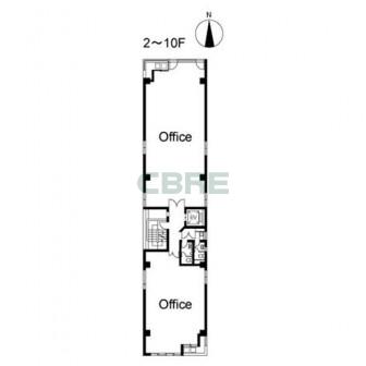 2階〜10階 平面図