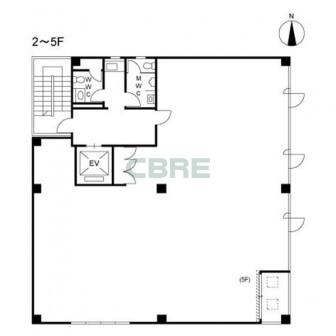 2階〜5階 平面図