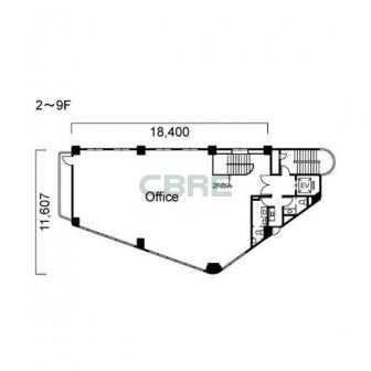 2階〜9階 平面図