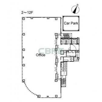 2階〜12階 平面図