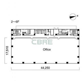 2階〜6階 平面図