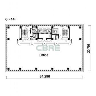 6階〜14階 平面図