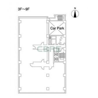 3階〜9階 平面図