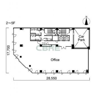 2階〜5階 平面図