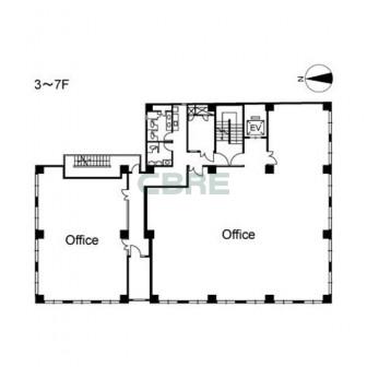 3階〜7階 平面図
