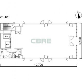 2階〜12階 平面図