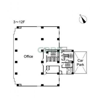3階〜12階 平面図