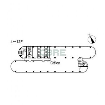 4階〜12階 平面図