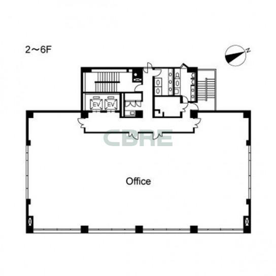 2階〜6階 平面図