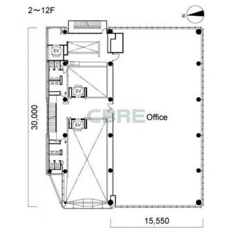 2階〜12階 平面図