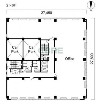 2階〜6階 平面図