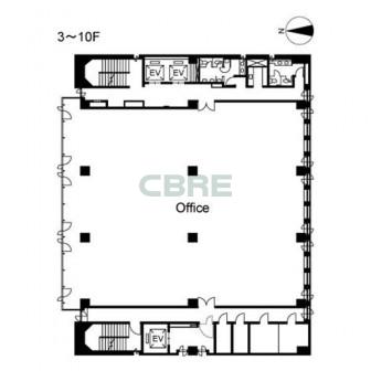 3階〜10階 平面図