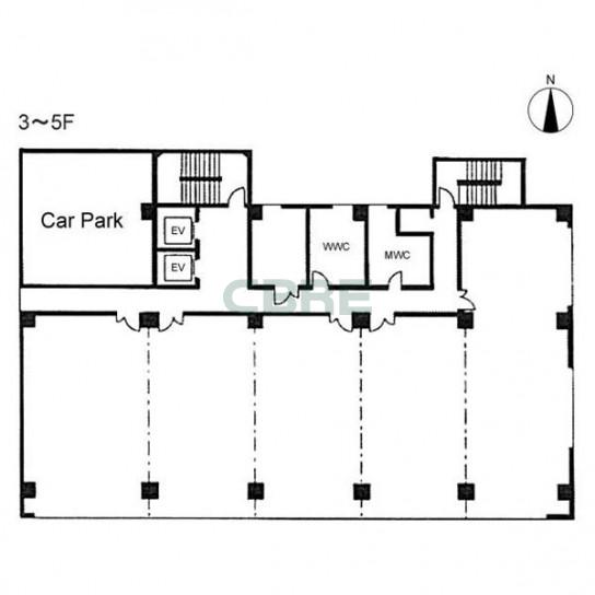 3階〜5階 平面図