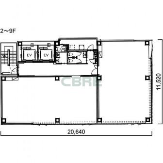 2階〜9階 平面図