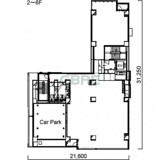 2階〜6階 平面図