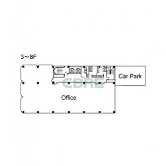 3階〜8階 平面図