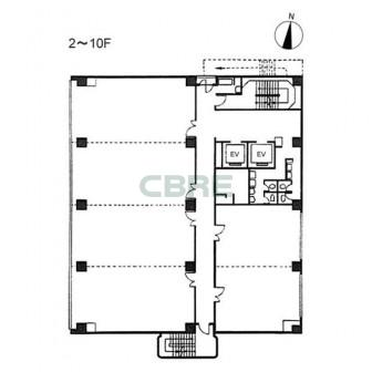 2階〜10階 平面図