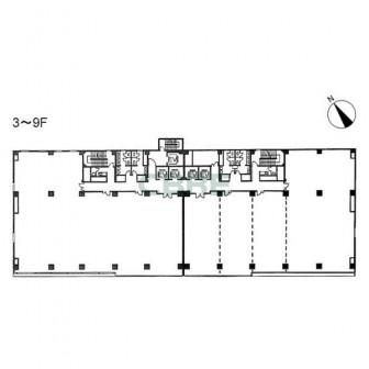 3階〜9階 平面図