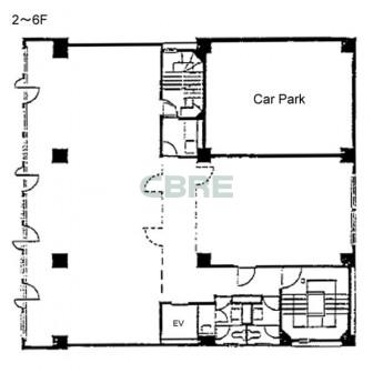 2階〜6階 平面図
